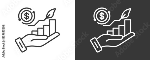 Business Sustainability Icon Set Vector Collection Isolated In Black And White