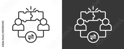 Collaboration Icon Set Vector Collection Isolated In Black And White