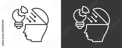 Open Innovation Icon Set Vector Collection Isolated In Black And White
