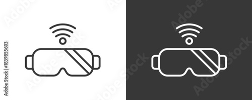 Virtual Reality Icon Set Vector Collection Isolated In Black And White
