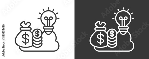 Venture Capital Icon Set Vector Collection Isolated In Black And White