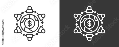 Circular Economy Icon Set Vector Collection Isolated In Black And White