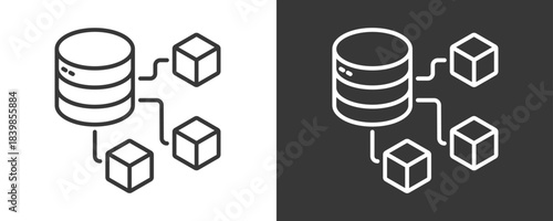 Big Data Icon Set Vector Collection Isolated In Black And White