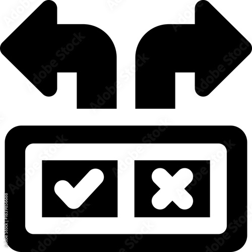 decision making glyph icon. Strong and solid vector icon for websites, mobile interfaces, presentations, and visual branding. High quality and easy to edit.