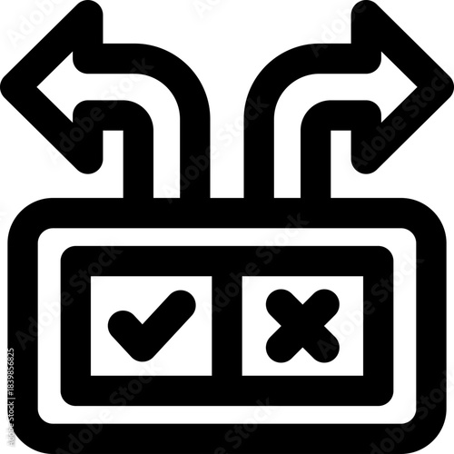 decision making line icon. Clean and minimalist vector icon for websites, mobile apps, presentations, and logos. Fully scalable and customizable for any project.