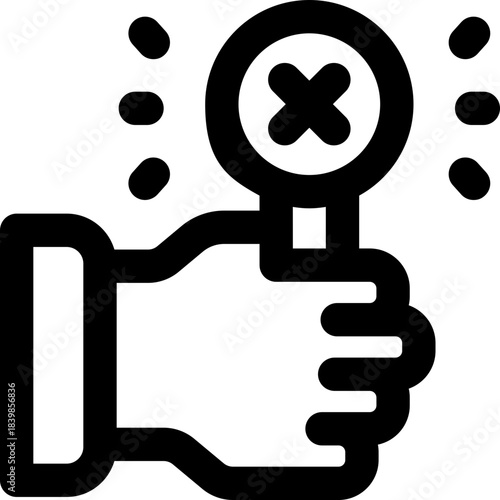 reject line icon. Clean and minimalist vector icon for websites, mobile apps, presentations, and logos. Fully scalable and customizable for any project.