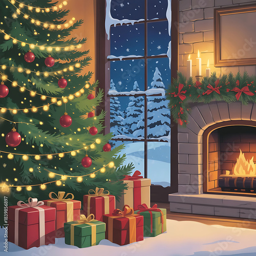 christmas tree with gifts