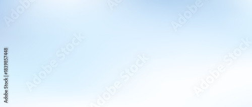 Light cloud white gradient background. Smooth blue abstract wallpaper. Subtle soft winter backdrop for banner, flyer, poster, presentation, graphic design. Blurred wavy pastel gradation cover. Vector