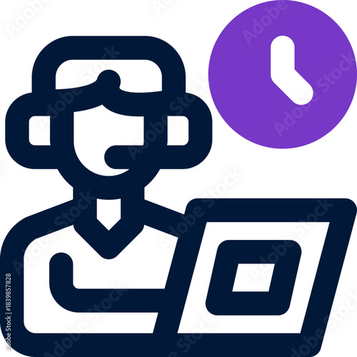working hours duotone icon. Sleek and modern vector icon for websites, mobile apps, marketing materials, and corporate design. Fully scalable and ready to use.