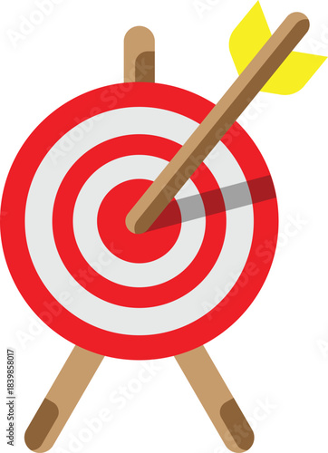 Achieve your business goal with a successful hit on the red center bullseye dart target icon