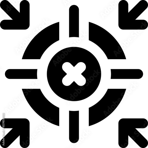 focus glyph icon. Strong and solid vector icon for websites, mobile interfaces, presentations, and visual branding. High quality and easy to edit.