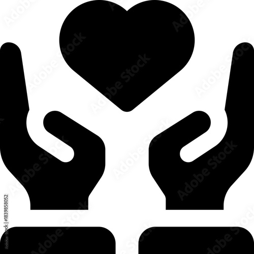 compassion glyph icon. Strong and solid vector icon for websites, mobile interfaces, presentations, and visual branding. High quality and easy to edit.