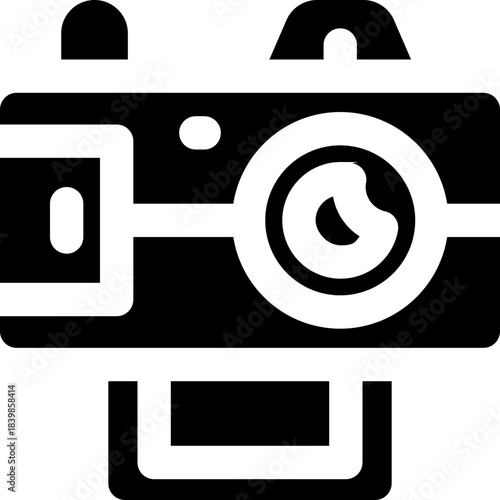 camera glyph icon. Strong and solid vector icon for websites, mobile interfaces, presentations, and visual branding. High quality and easy to edit.