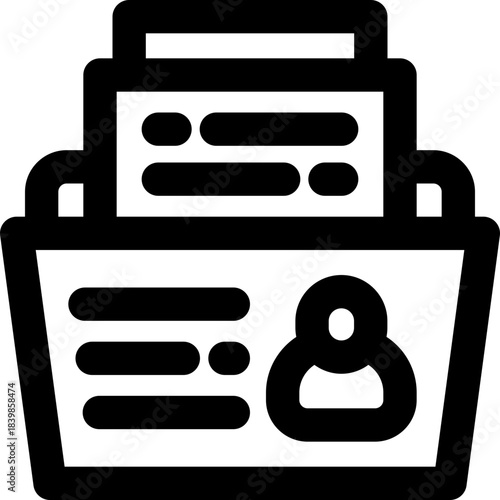 portfolio folder line icon. Clean and minimalist vector icon for websites, mobile apps, presentations, and logos. Fully scalable and customizable for any project.