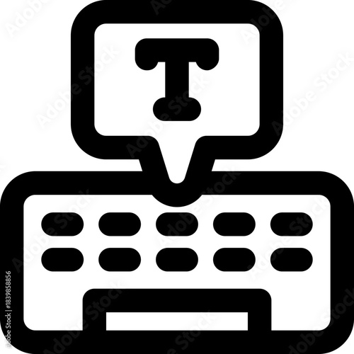 typing line icon. Clean and minimalist vector icon for websites, mobile apps, presentations, and logos. Fully scalable and customizable for any project.