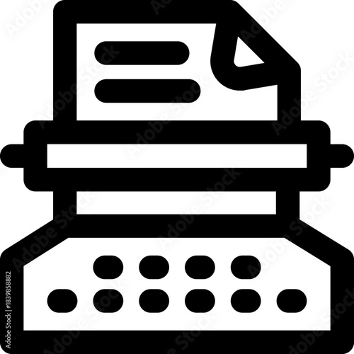 typewriter line icon. Clean and minimalist vector icon for websites, mobile apps, presentations, and logos. Fully scalable and customizable for any project.