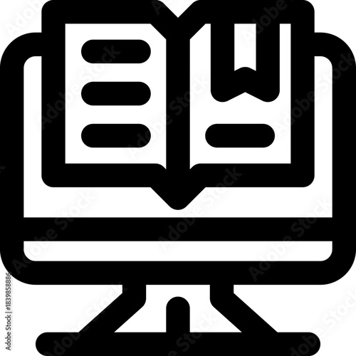 digital book line icon. Clean and minimalist vector icon for websites, mobile apps, presentations, and logos. Fully scalable and customizable for any project.