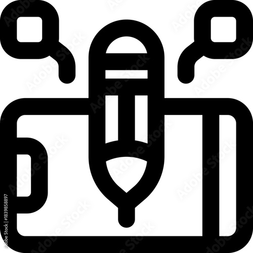 writing app line icon. Clean and minimalist vector icon for websites, mobile apps, presentations, and logos. Fully scalable and customizable for any project.