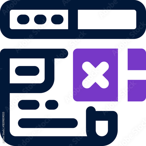 delete duotone icon. Sleek and modern vector icon for websites, mobile apps, marketing materials, and corporate design. Fully scalable and ready to use.