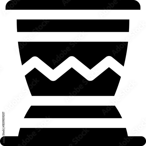 drum glyph icon. Strong and solid vector icon for websites, mobile interfaces, presentations, and visual branding. High quality and easy to edit.