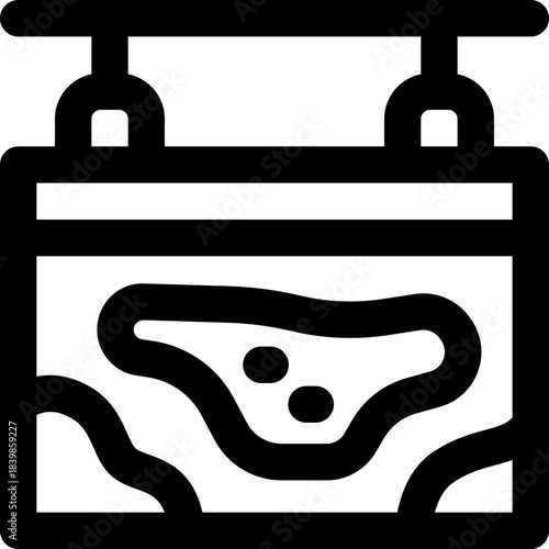 map line icon. Clean and minimalist vector icon for websites, mobile apps, presentations, and logos. Fully scalable and customizable for any project.