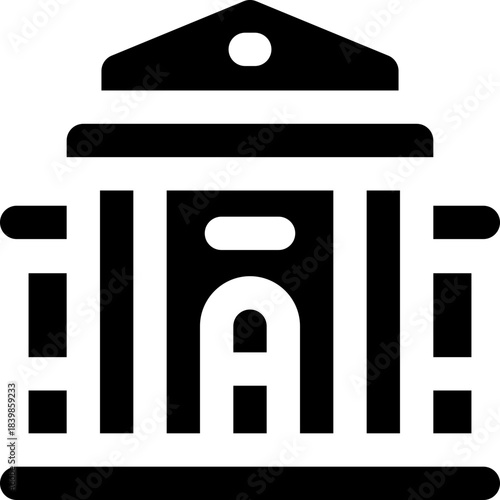 museum glyph icon. Strong and solid vector icon for websites, mobile interfaces, presentations, and visual branding. High quality and easy to edit.