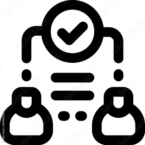 teamwork line icon. Clean and minimalist vector icon for websites, mobile apps, presentations, and logos. Fully scalable and customizable for any project.