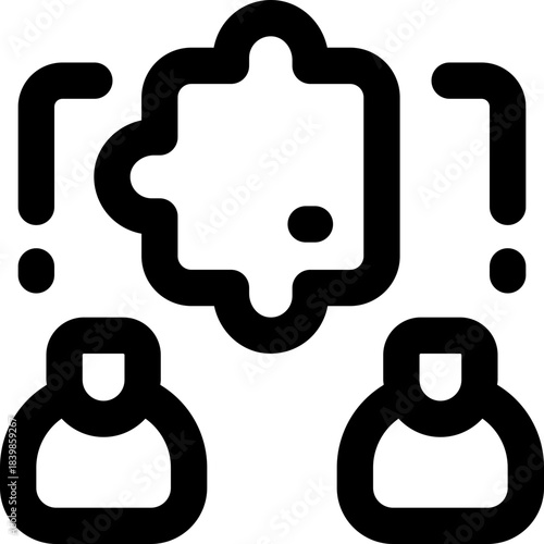 collaboration line icon. Clean and minimalist vector icon for websites, mobile apps, presentations, and logos. Fully scalable and customizable for any project.