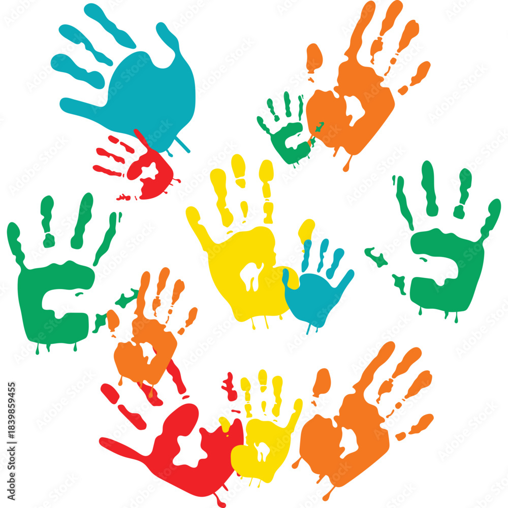 Fototapeta premium Handprint Paint Illustration