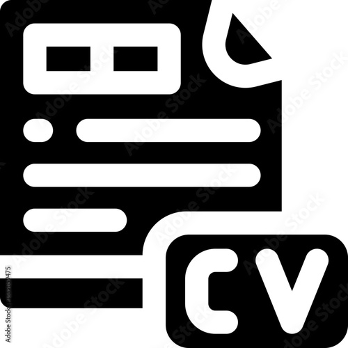 curriculum vitae glyph icon. Strong and solid vector icon for websites, mobile interfaces, presentations, and visual branding. High quality and easy to edit.