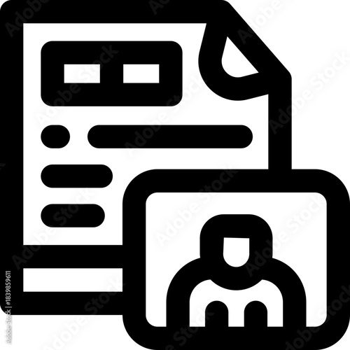 resume line icon. Clean and minimalist vector icon for websites, mobile apps, presentations, and logos. Fully scalable and customizable for any project.