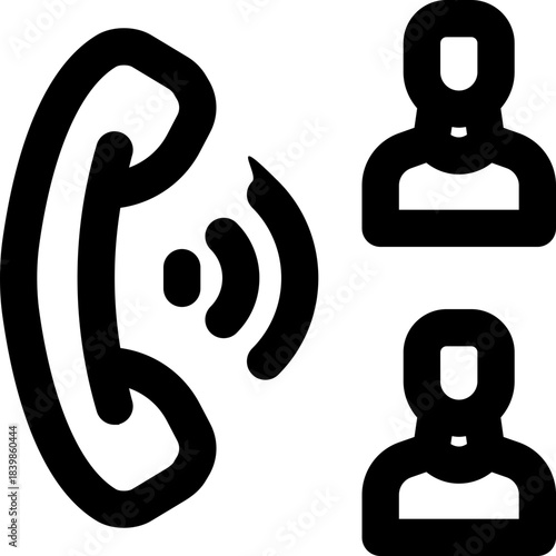 call person line icon. Clean and minimalist vector icon for websites, mobile apps, presentations, and logos. Fully scalable and customizable for any project.