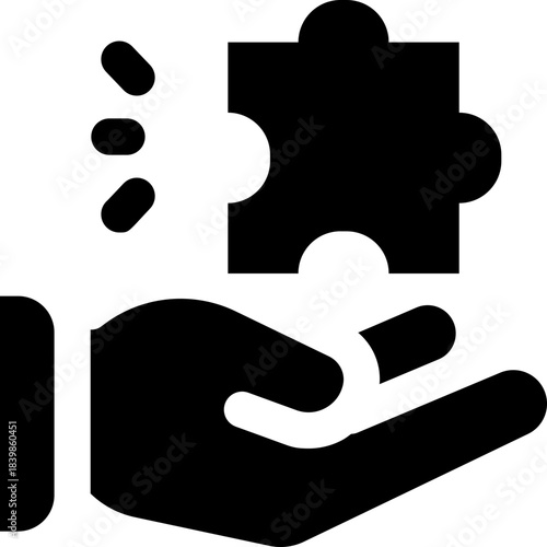 solution glyph icon. Strong and solid vector icon for websites, mobile interfaces, presentations, and visual branding. High quality and easy to edit.