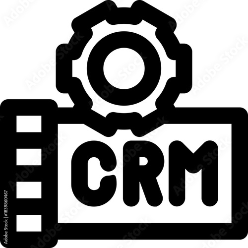 crm line icon. Clean and minimalist vector icon for websites, mobile apps, presentations, and logos. Fully scalable and customizable for any project.