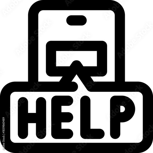 help line icon. Clean and minimalist vector icon for websites, mobile apps, presentations, and logos. Fully scalable and customizable for any project.