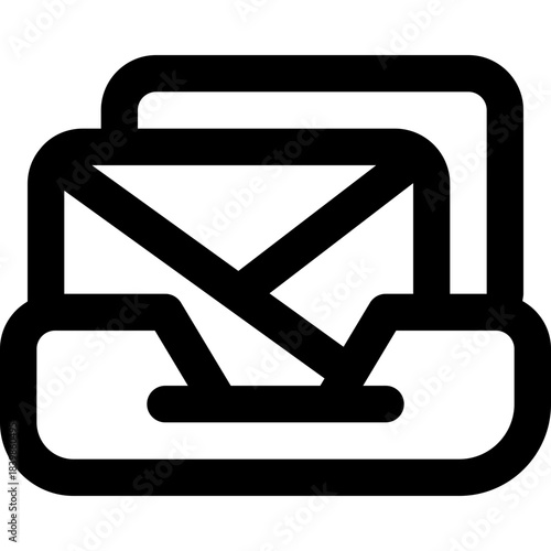 inbox line icon. Clean and minimalist vector icon for websites, mobile apps, presentations, and logos. Fully scalable and customizable for any project.