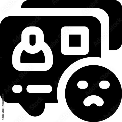 bad feedback glyph icon. Strong and solid vector icon for websites, mobile interfaces, presentations, and visual branding. High quality and easy to edit.