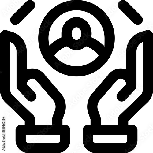 support line icon. Clean and minimalist vector icon for websites, mobile apps, presentations, and logos. Fully scalable and customizable for any project.