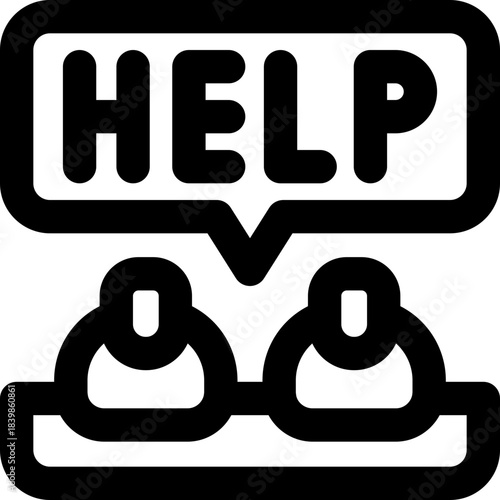 help line icon. Clean and minimalist vector icon for websites, mobile apps, presentations, and logos. Fully scalable and customizable for any project.