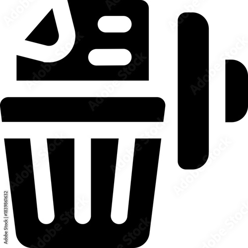 trash glyph icon. Strong and solid vector icon for websites, mobile interfaces, presentations, and visual branding. High quality and easy to edit.