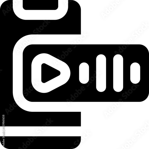 voice note glyph icon. Strong and solid vector icon for websites, mobile interfaces, presentations, and visual branding. High quality and easy to edit.