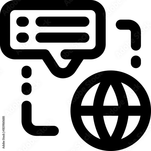 global communication line icon. Clean and minimalist vector icon for websites, mobile apps, presentations, and logos. Fully scalable and customizable for any project.