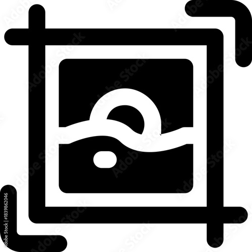 crop glyph icon. Strong and solid vector icon for websites, mobile interfaces, presentations, and visual branding. High quality and easy to edit.