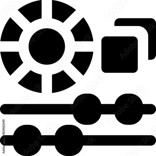 color adjustment glyph icon. Strong and solid vector icon for websites, mobile interfaces, presentations, and visual branding. High quality and easy to edit.