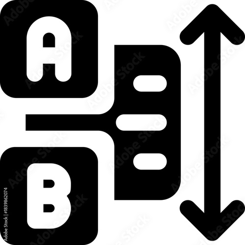 text spacing glyph icon. Strong and solid vector icon for websites, mobile interfaces, presentations, and visual branding. High quality and easy to edit.