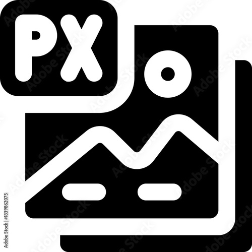 photo size glyph icon. Strong and solid vector icon for websites, mobile interfaces, presentations, and visual branding. High quality and easy to edit.