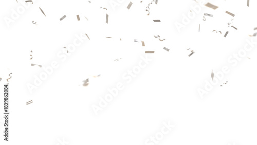 Silver Confetti Explosion Isolated on Transparent Background