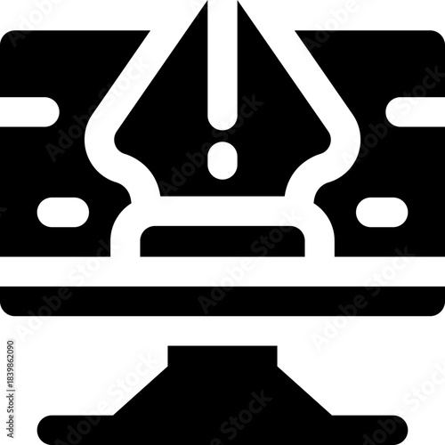 graphic design glyph icon. Strong and solid vector icon for websites, mobile interfaces, presentations, and visual branding. High quality and easy to edit.