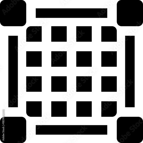 grid glyph icon. Strong and solid vector icon for websites, mobile interfaces, presentations, and visual branding. High quality and easy to edit.