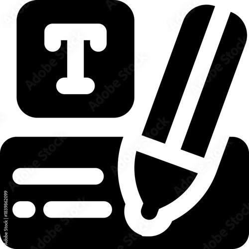 text editor glyph icon. Strong and solid vector icon for websites, mobile interfaces, presentations, and visual branding. High quality and easy to edit.